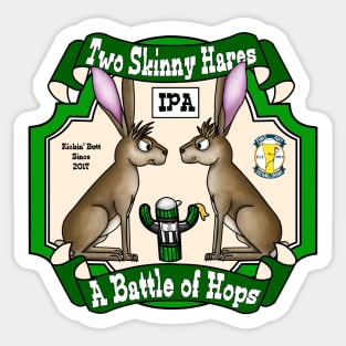 Two Skinny Hares Sticker